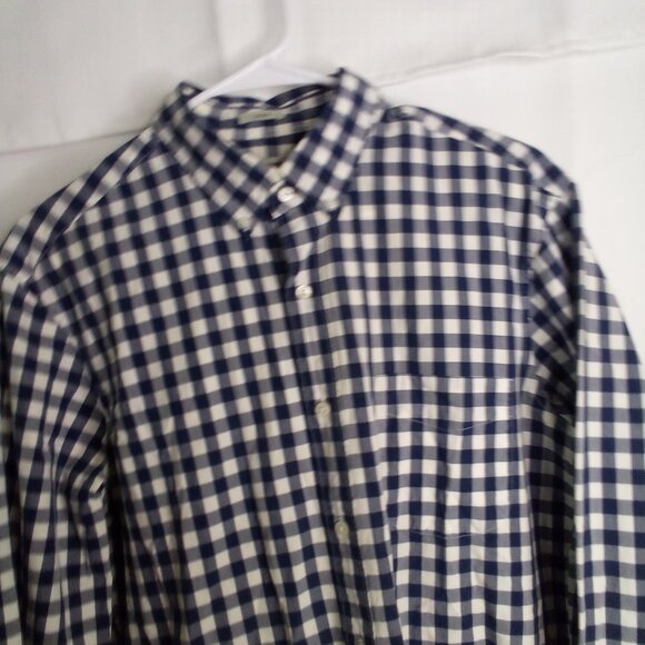 J Crew Shirt Men M Slim Button Down Long Sleeve Check Pattern Blue White - Picture 3 of 15